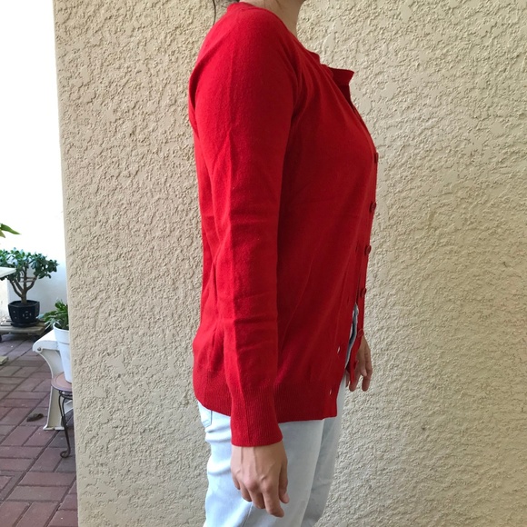 J.Crew Red Wool Cashmere Button-up Sweater - Picture 8 of 8